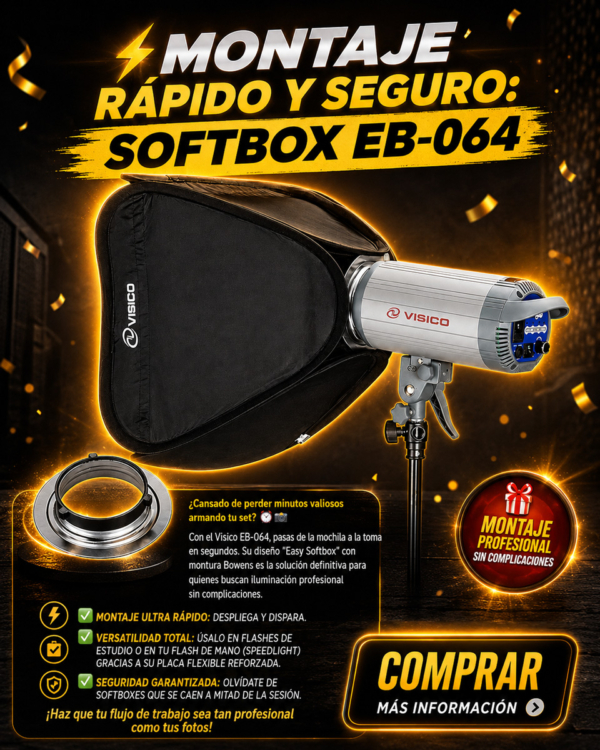 Softbox Visico EasyBox EB-064 (40x40cm) con Soporte Montura Bowens