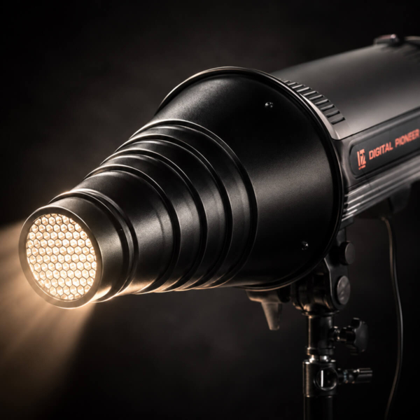 Snoot Metálico Jinbei M II con Cabezales Intercambiables y GRID – Montura Bowens - Image 2